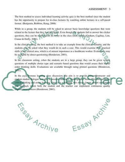 Assessment and Evaluation Strategies Learning