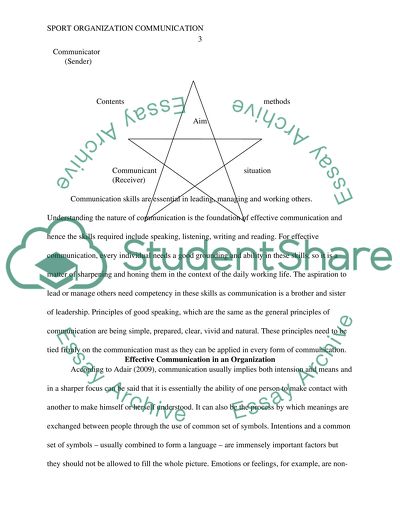 Sport Organization Communications Proposal