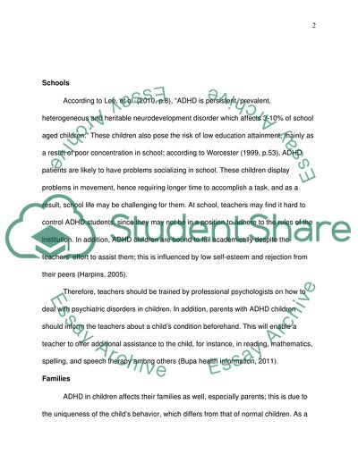 Children with Attention Deficit Hyperactive Disorder