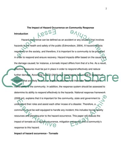 The Impact of Hazard Occurrence on Community Response