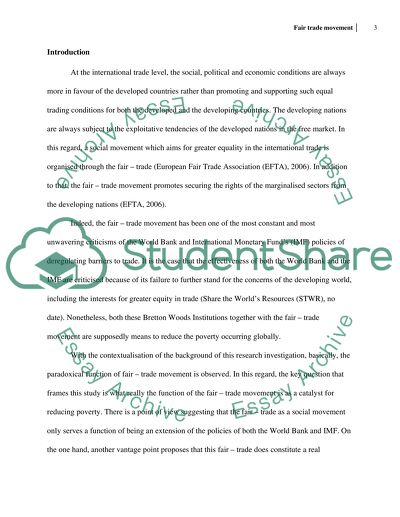 Fair Trade Movement between Developed and Developing Countries