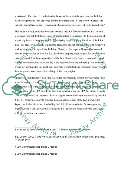 The ultimate achievemet of the Land Registration Act