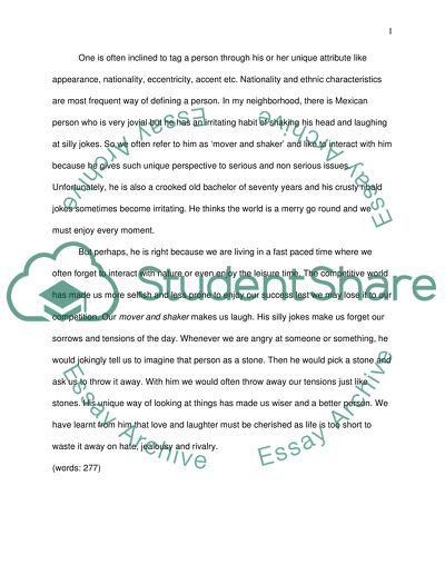 Nationality and ethnic characteristics