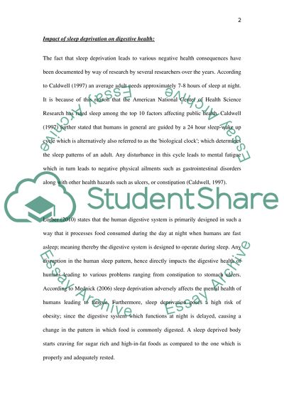 Co-Relation between Sleep and Digestive Health