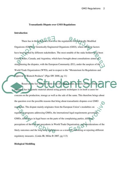 Genetically Modified Organisms