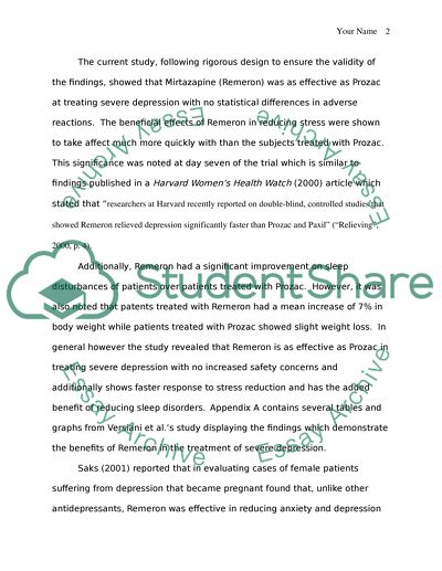 The Effectiveness of Remeron