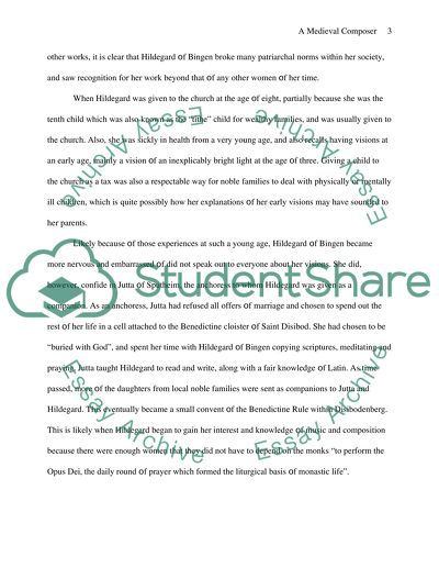 The Work of a Medieval Composer: Hildegard f Bingen