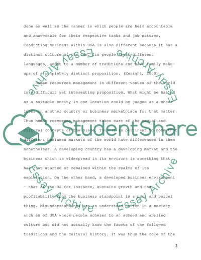 Distinctive Features of the US Approaches to HRM