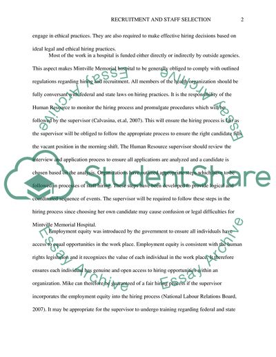 Recruitment and Staff Selection (Moduel 3 case)