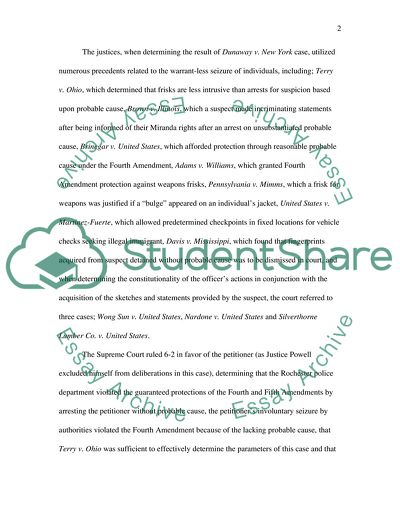 The US Supreme Court Case Dunaway versus New York