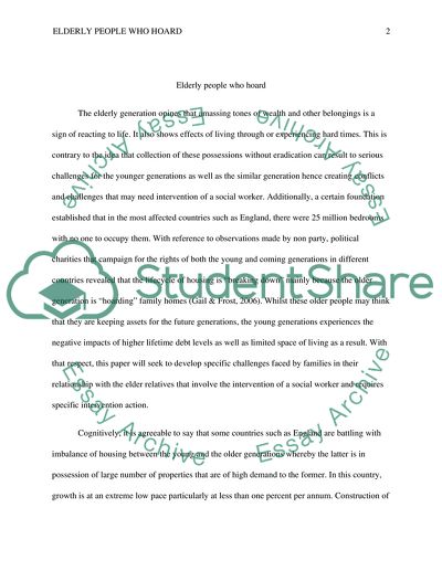 The Problems of Elderly People who Hoard