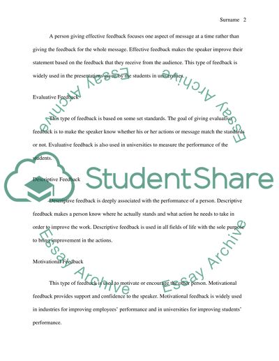 Feedback and its importance