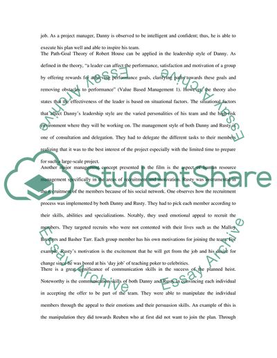 Team Work on the example of the film Oceans Eleven