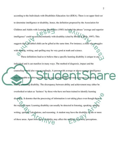 Counseling Students with Learning Disabilities