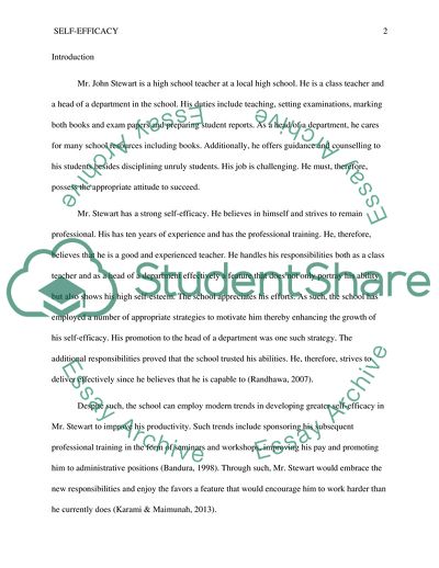 Self-Efficacy of a High School Teacher