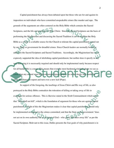 The Objectives of Capital Punishment