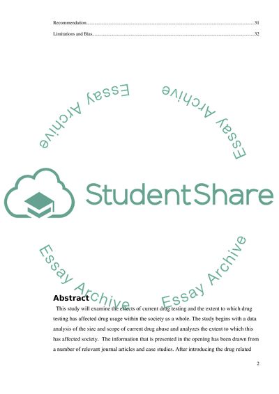 The Effects Of Current Drug And The Extent