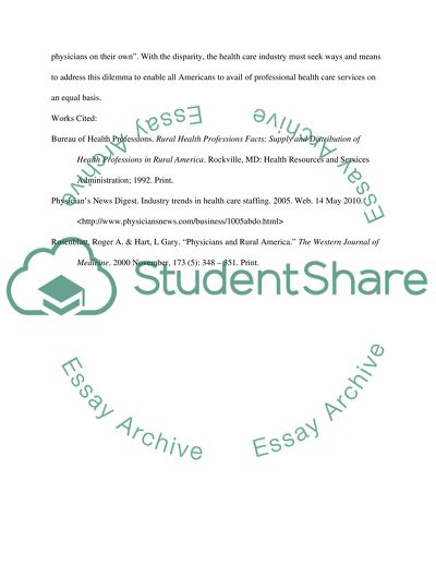 Rural Health Professions Facts