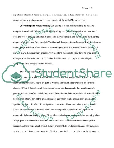 Starbucks Cost Structure