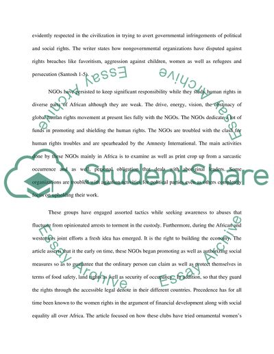 Advocacy and Organizations in Africa