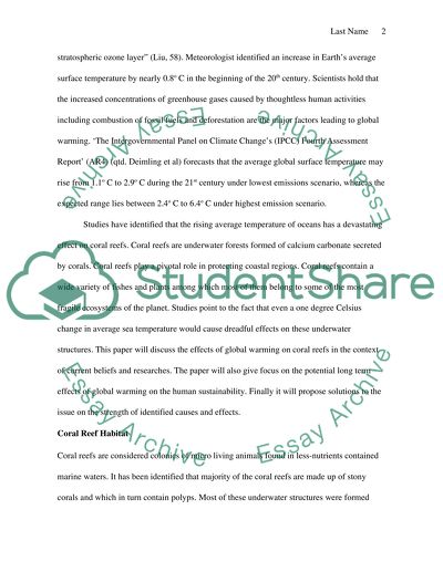 The Effects of Global Warming on Coral Reefs