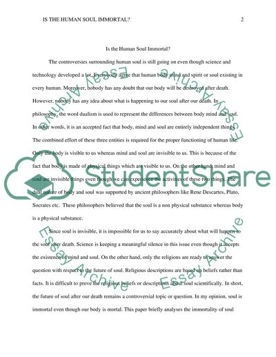 Is the Human Soul Immortal