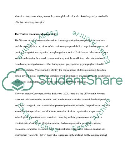 Western Versus Regional Consumer Behaviour Models