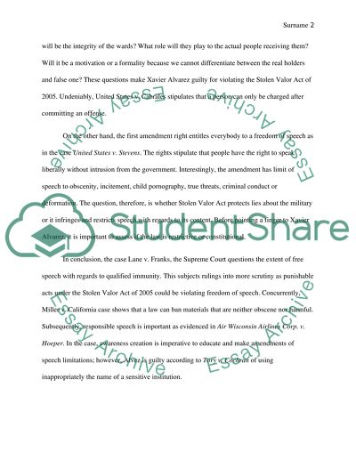 United States, Petitioner v. Xavier Alvarez