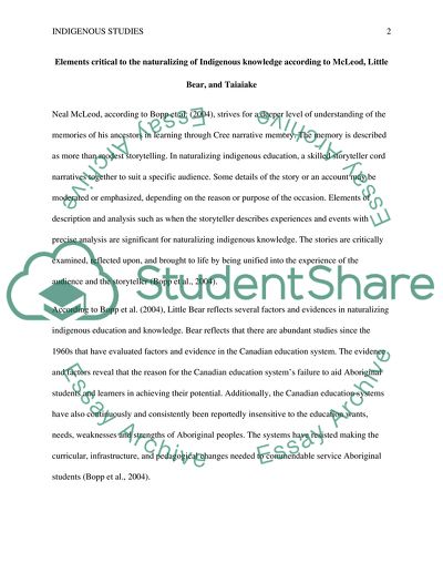 Indigenous Studies 301-Assignment#5