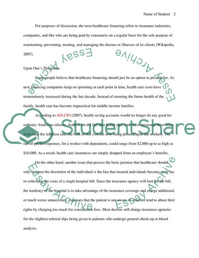 Healthcare Financing: Compulsory or Discretionary