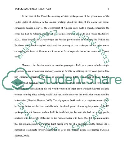 Public and Press Relations