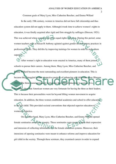 Analysis of Womens Education