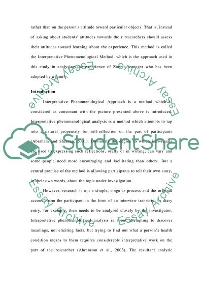 Interpretative Phenomenological Approach