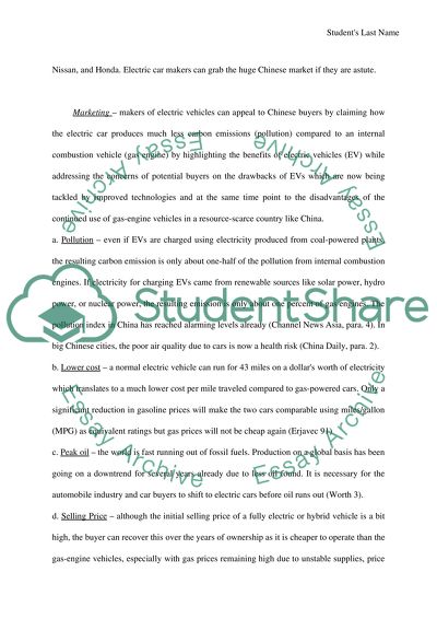 Electric Cars: Building the Momentum in China against Gas-Engine Vehicles