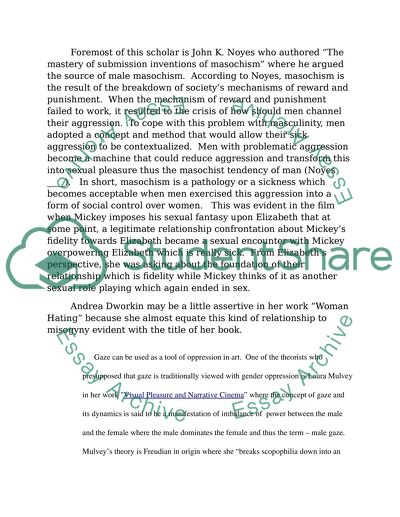 Female passivity through submission and masochism within Adrian Lynes 1986 erotic drama 9 1/2 weeks