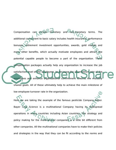 The compensation and benefit strategy of an organization