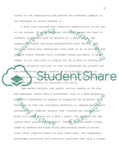Changing Technologies and Products in Postal Department