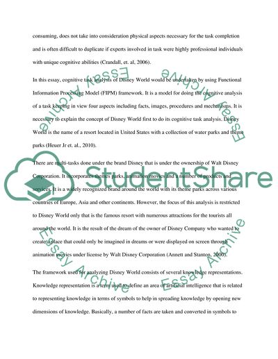 Cognitive Task Analysis of Disney World