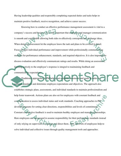 Traditional Approaches to Performance Management