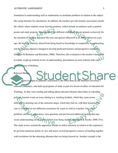 Major Issue in Assessment: Authentic Assessment