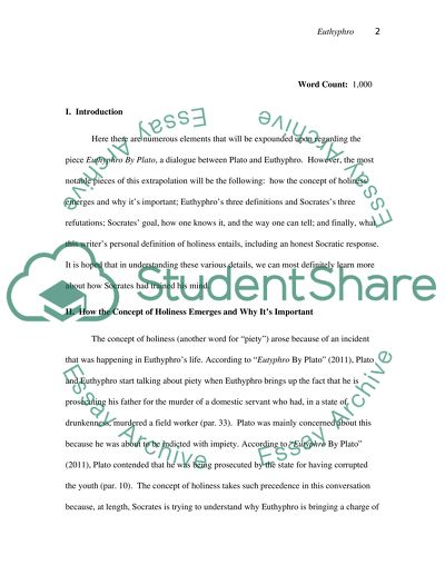 Euthyphro by Socrates Assignment