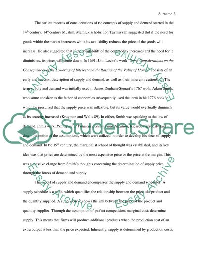 The theory of supply and demand