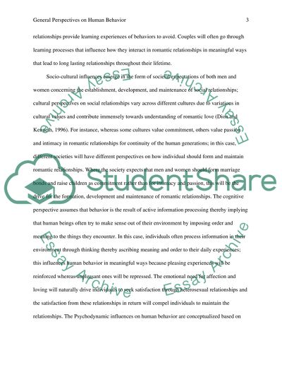 General Perspectives on Human Behavior