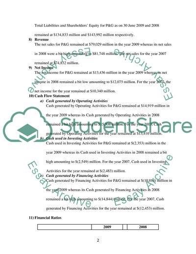 The Proctor & Gamble Company Executive Financial Summary