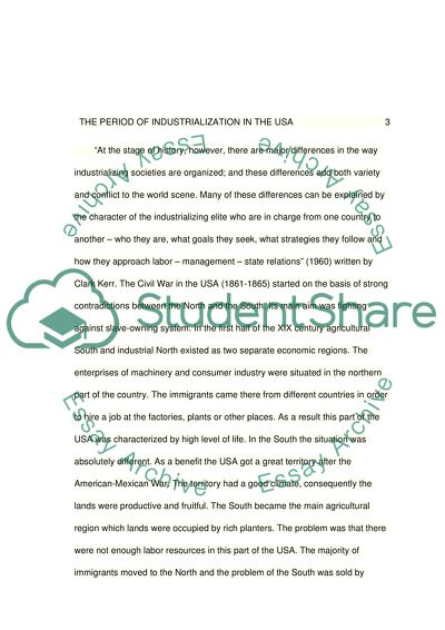 Industrialization After the Civil War Final Paper