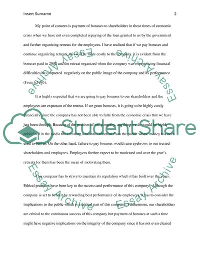 Business ethic analysis