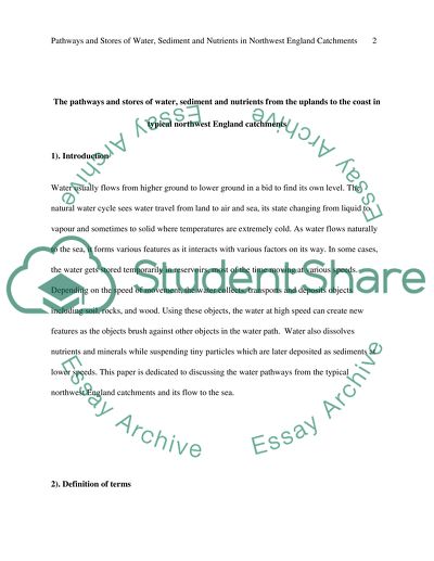 The Pathways and Stores of Water, Sediment, and Nutrients