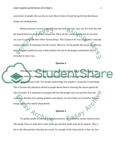 Discussion Questions on Ethics