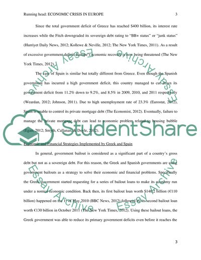 Economic Crisis in Europe