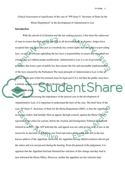 FP (Iran) V. Secretary of State for the Home Department